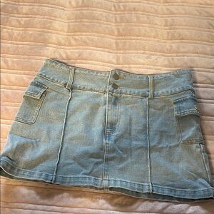 Fashion Nova Light Blue Denim Skirt